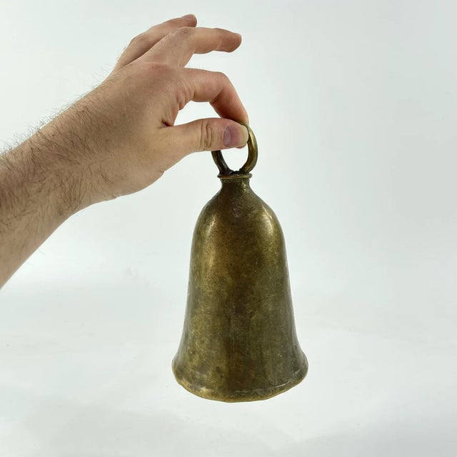 Brass Early 20th Century Benue Brass Bell Nigeria For Sale - Image 8 of 9