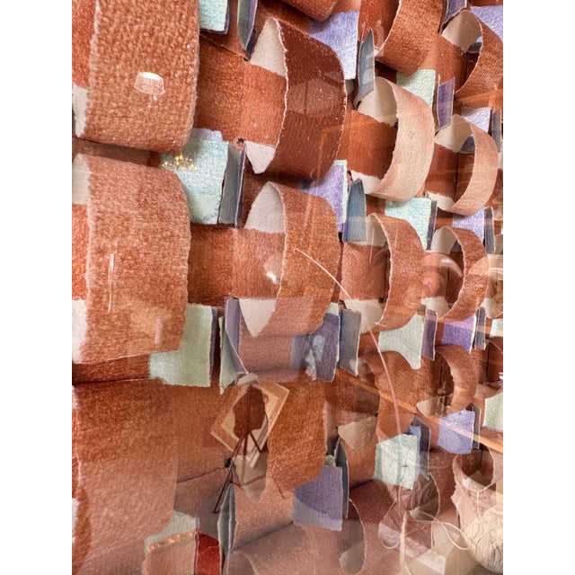 1980's Vintage Mixed Media Collage Paper Wall Art Painting- Framed/ Sold For Sale - Image 11 of 12