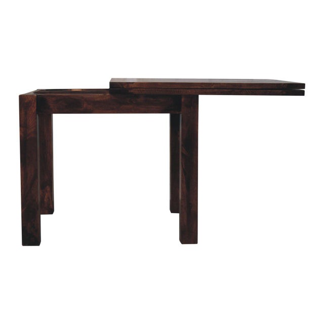 Extendable Mango Wood Dining Table in California Walnut For Sale - Image 4 of 8