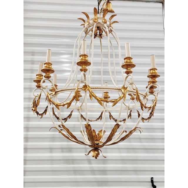 Large Neoclassical Style Giltwood & Metal Cha For Sale - Image 4 of 12