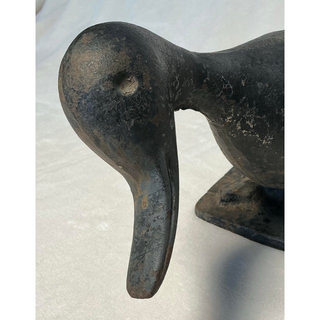 Black 1920s Virginia Metal Crafters Solid Cast Iron Duck, Naughty Duck Doorstop Garden Ornament For Sale - Image 8 of 12