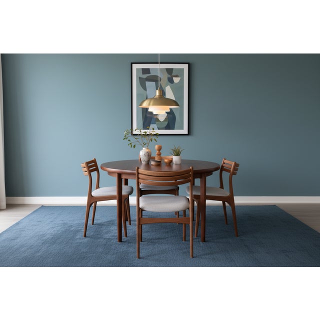 Wood Danish Round Dining Table in Teak with Double Inserts, 1960s For Sale - Image 7 of 18