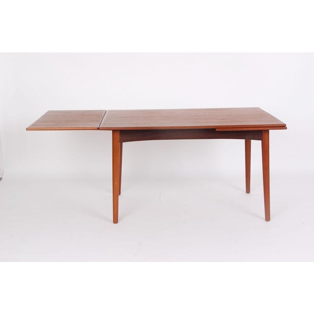 Danish Teak Dining Table with Extension Leaf, 1960s For Sale - Image 3 of 12