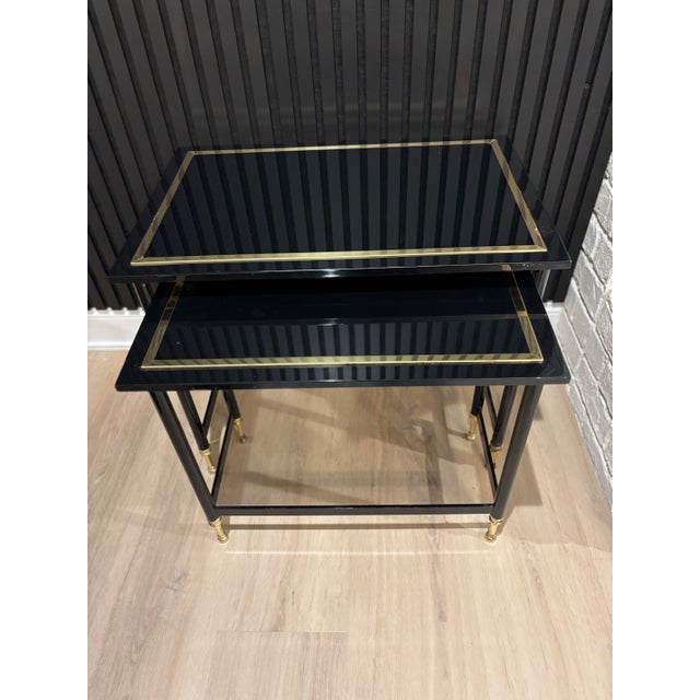 Metal Vintage Hollywood Regency Nesting Tables by Design Institute of America For Sale - Image 7 of 9