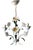 Italian White Tole Daisy 3-Light Chandelier, 1970s For Sale