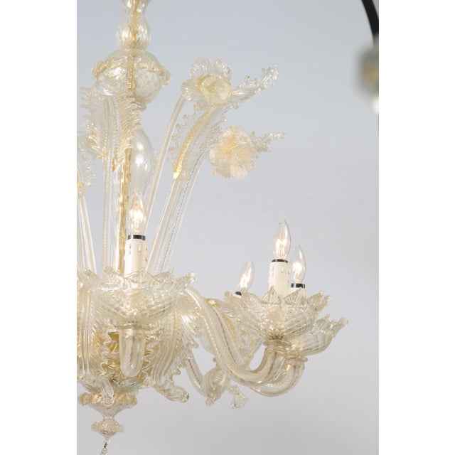 1940s 1940s Ornate 8-Light Murano Glass Chandelier, Italy For Sale - Image 5 of 18