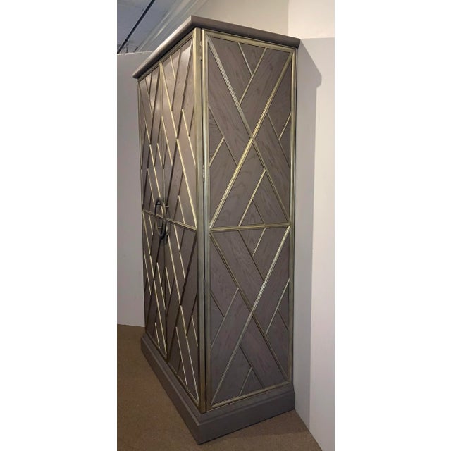 Wood Global Views Williamsburg Modern Gray Wood Cabinet For Sale - Image 7 of 10