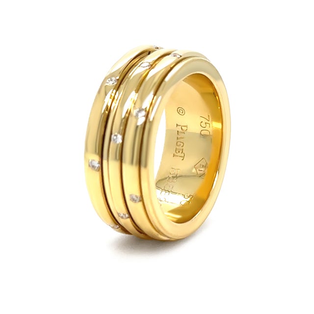 Piaget Possession 18ct Yellow Gold Diamond Spinning Ring 0.11ct 12.15g For Sale - Image 6 of 6