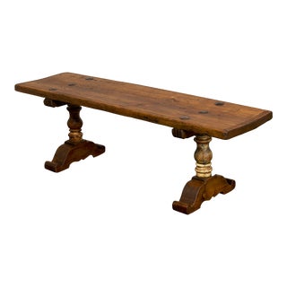 Antique Country French Monastery Style Maple Coffee Table For Sale