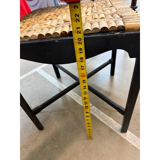 Wood Antique Brown Oak End Table With Cork Top Signed on Bottom From Grand Rapids For Sale - Image 7 of 7