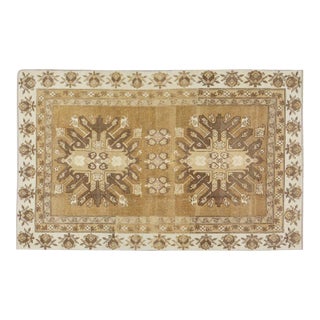 Vintage Turkish Kars Hand Knotted Wool Rug, 5'x8' For Sale