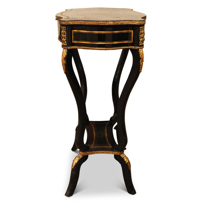 Antique French Ebonised Poudreuse with Mounted Decorative Gilt, 1800s For Sale - Image 4 of 9