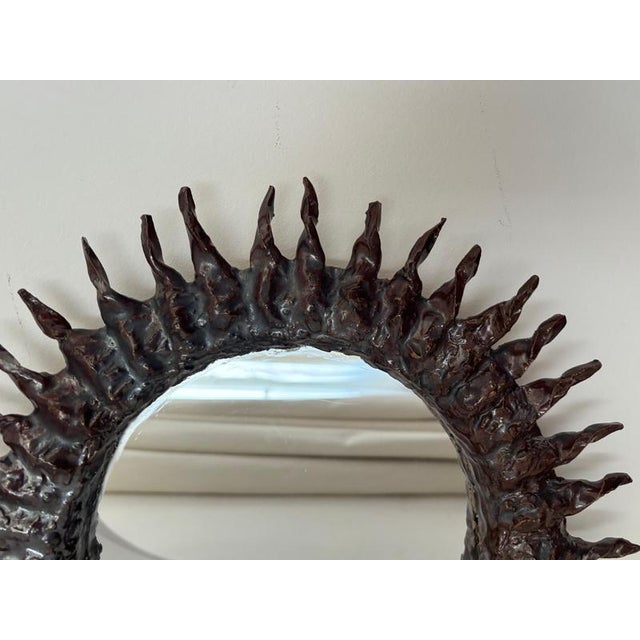 Contemporary Sole Bio French Ceramic Mirror by Renzo Maar For Sale - Image 3 of 11
