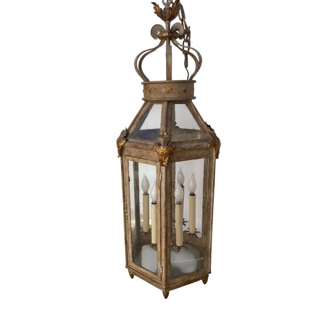 Pair of Paul Ferrante Forged Gilt Iron Lanterns, "4000 Series" For Sale - Image 13 of 18