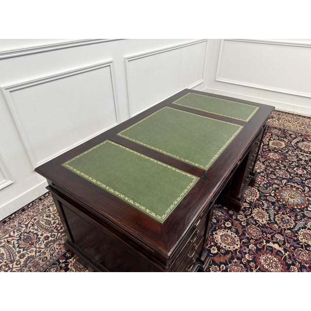 English Teak Chesterfield Desk For Sale - Image 14 of 18