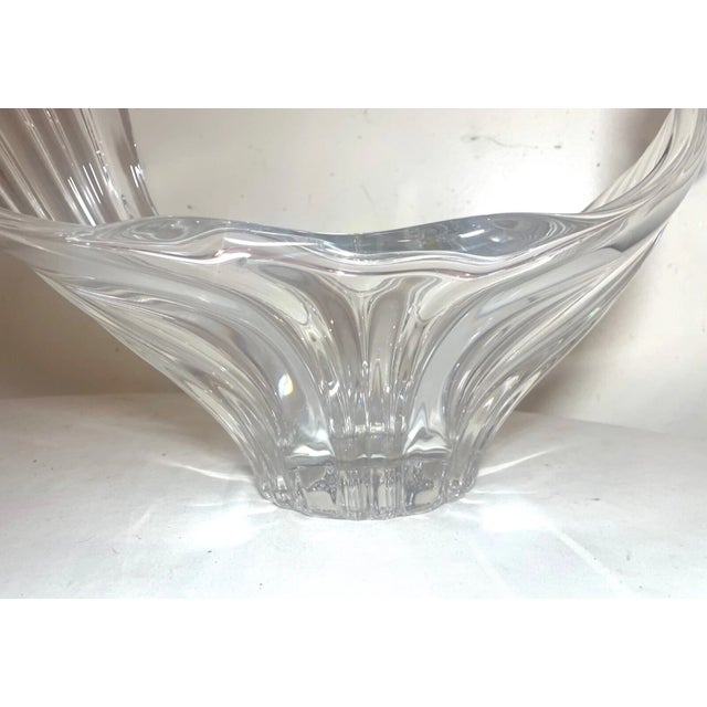 Huge Modern French Art Vannes Le Chatel Crystal Swirl Splash Centerpiece Bowl For Sale In New York - Image 6 of 12