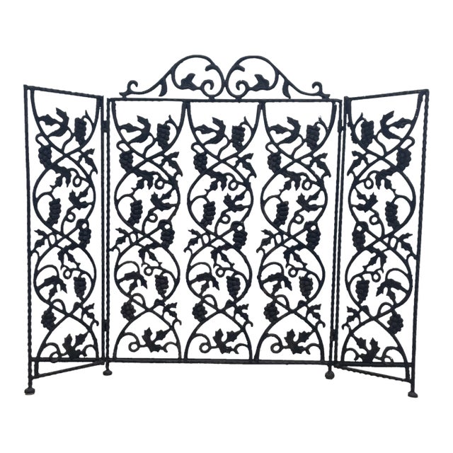 Iron Grapevine Fireplace Screen For Sale