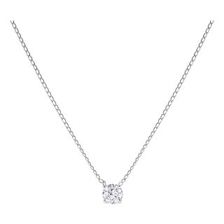 14K White Gold Floating 1/2 Cttw Lab Grown Diamond Solitaire Pendant Necklace - 18" Inches For Sale