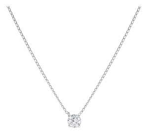 14K White Gold Floating 1/2 Cttw Lab Grown Diamond Solitaire Pendant Necklace - 18" Inches