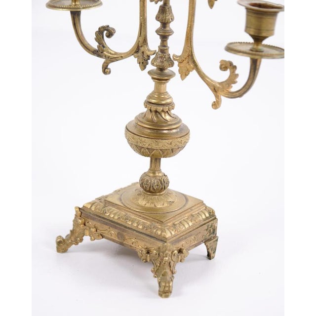 Gold Candelsticks in Bronze with Decorative Details, 1890s, Set of 2 For Sale - Image 8 of 11