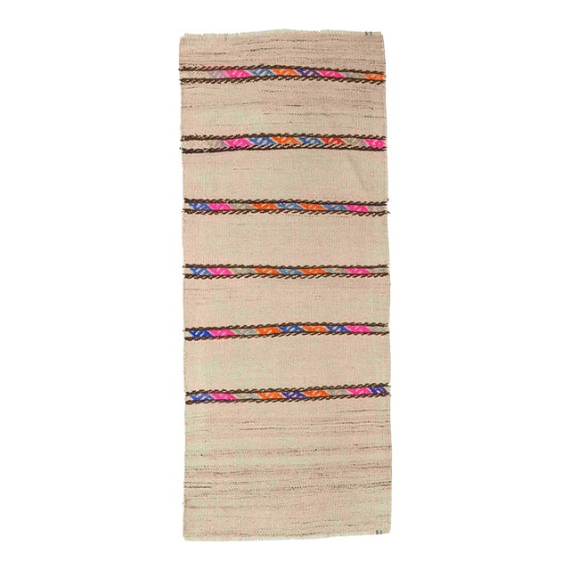 Small Vintage Decorative Kilim Rug - 2`0″ X 4`10″ Ft For Sale
