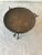 1920s Copper Stamped Dish Or Disc With Patina On Copper Faux Bamboo Stand For Sale - Image 10 of 10