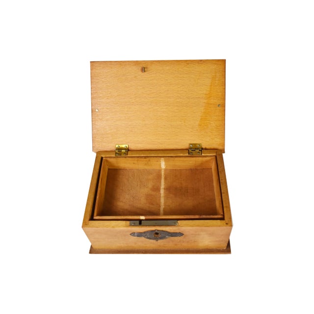 Antique German Iron Cross Wooden Jewelry Trinket Box For Sale - Image 4 of 10