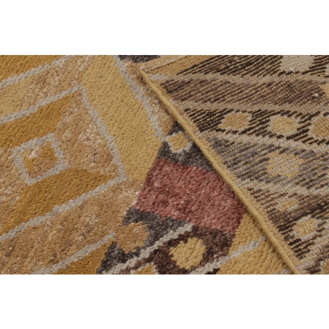 Textile Contemporary Scandinavian Style Geometric Ochre Wool Rug by Rug & Kilim, India For Sale - Image 7 of 9