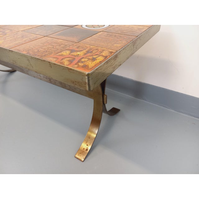 Vintage Rectangular Coffee Table in Steel and Ceramic, 1960s For Sale - Image 4 of 16