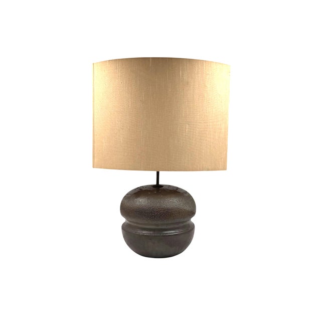 Mid-Century Modern Brown Ceramic Lamp Base, France 1960s For Sale - Image 12 of 12