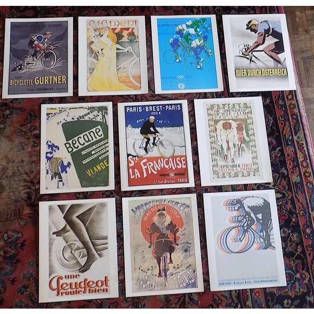 Vintage Cycling Poster Lithographs - Set of 10 For Sale - Image 9 of 9