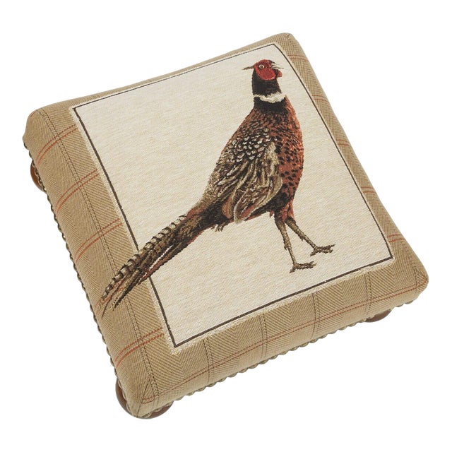 Strutting Pheasant Tapestry Footstool For Sale