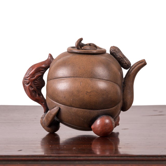 Ceramic Yixing 'Hundred-Fruit' Teapot For Sale - Image 7 of 9