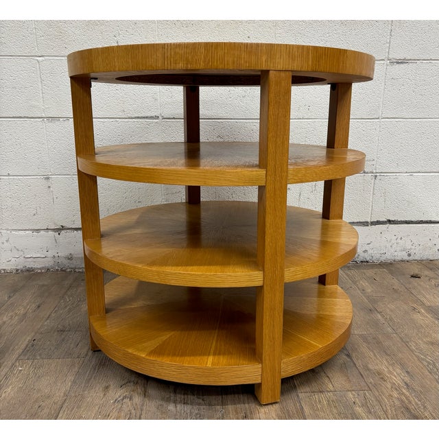 Late 20th Century Art Deco Art Moderne Donald Deskey Style Tiered Side Corner Occasional Table For Sale - Image 5 of 12
