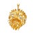 Modern Vintage Lion Pendant Large Head Diamond Eyes 18 Karat Yellow Gold Animal Jewellery For Sale - Image 3 of 4