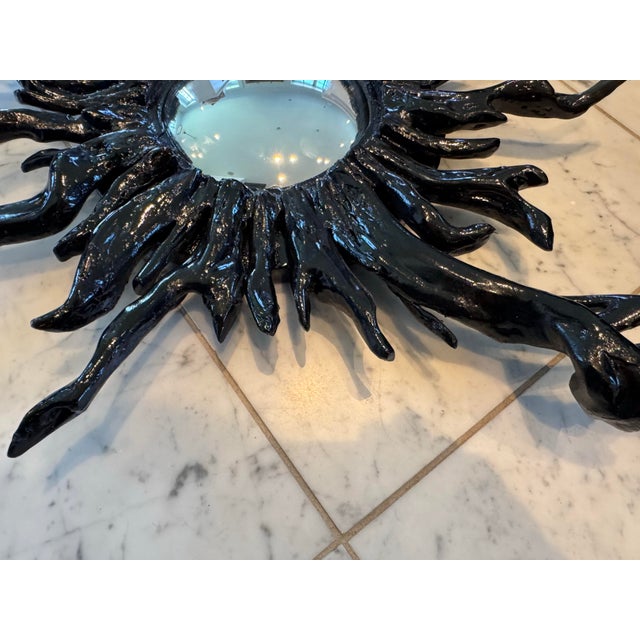 Wood Sunburst Mirror and Naturalistic Console by Dransfield and Ross For Sale - Image 7 of 8