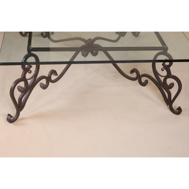 Baroque Baroque Style Wrought Iron and Glass Low Table, 20th Century For Sale - Image 3 of 11