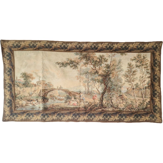Woven tapestry, 18th-century motif, switzerland. large, beautiful, decorative tapestry in the rococo style – a jacquard...