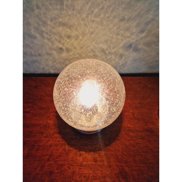 Space Age Table Lamp in Bubbled Glass, 1970s For Sale - Image 4 of 11
