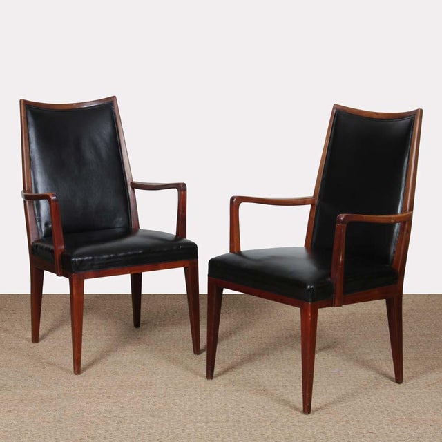 Wood Vintage Wooden and Leather Armchairs, 1950s, Set of 2 For Sale - Image 7 of 7