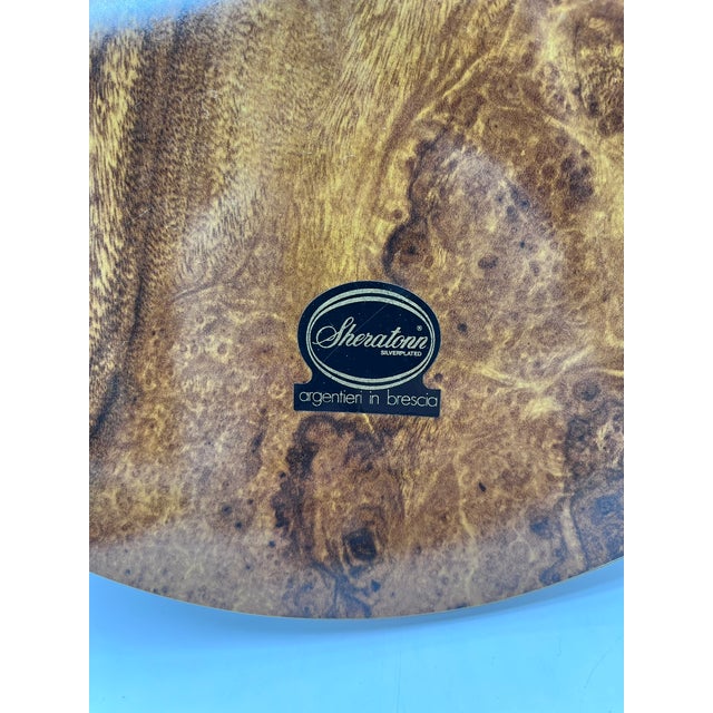 1930s Mid-Century Round Silver-Plated Serving Tray from Sheratonn, 1930s For Sale - Image 5 of 13