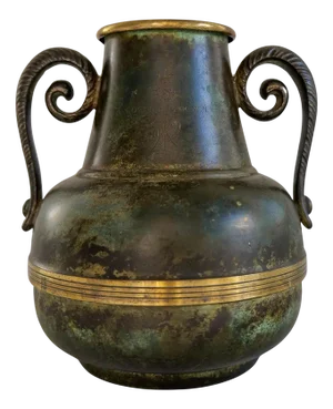 Art Deco Vase in Bronze and Brass from SVM Handarbete, 1940s