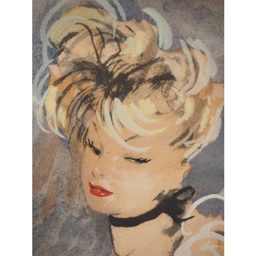 Jean-Gabriel Domergue, Nude from Behind, Lithograph and Stencil For Sale - Image 4 of 6
