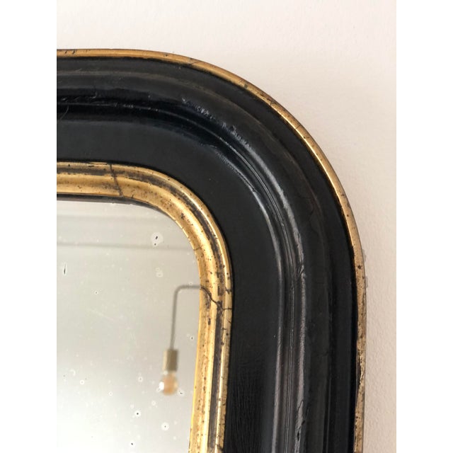 French Large Antique French Louis Philippe Full Length Mirror – Black and Gold, Late 19th Century For Sale - Image 3 of 11