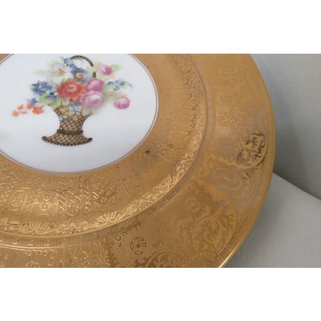 Early 20th Century Heinrich and Co Selb Bavaria Porcelain 22k Filigree Set of 5 Plates 4802b For Sale - Image 13 of 17