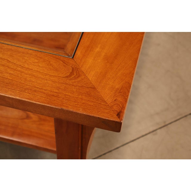 1990s Stickley Mission Collection Glass Top Cherry Cocktail Table For Sale - Image 5 of 18