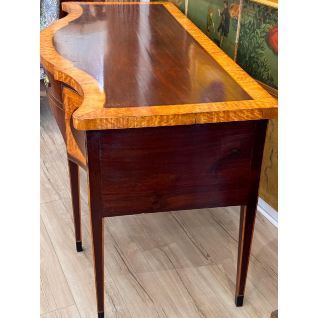 Early 19th C. English Hepplewhite Mahogany and Satinwood Sideboard For Sale - Image 13 of 15