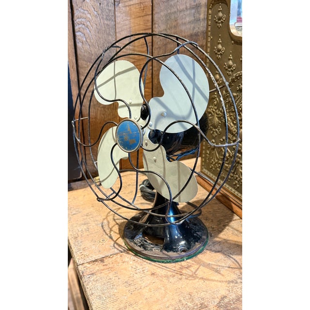 1940s Vintage Emerson 2450b 4 Blade Electric Table Fan Working For Sale - Image 5 of 11