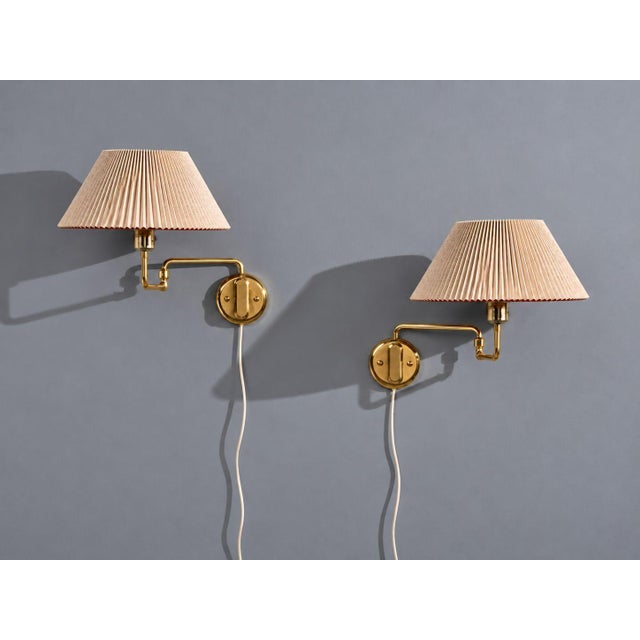 1970s Mid-Century Modern Raf, Articulating Wall Sconces, Brass, Gilt Metal For Sale - Image 4 of 17
