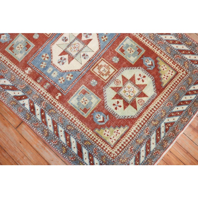 Early 20th Century Vintage Tribal Caucasian Rug - 3'1" x 4'9" For Sale In New York - Image 6 of 9